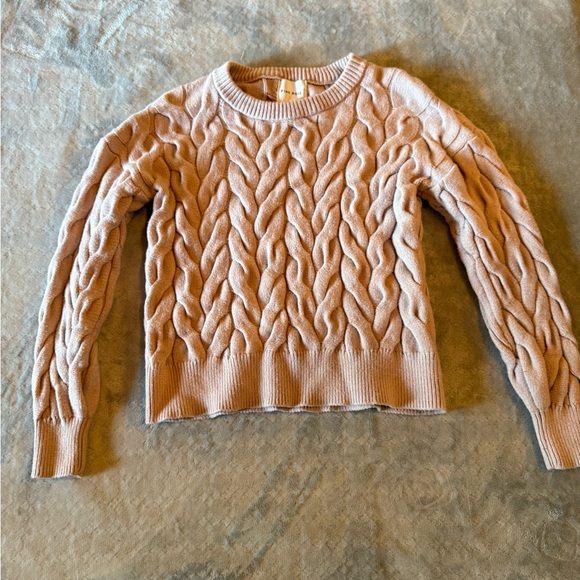 Pink Rose Cable Knit Sweater in Soft Pink - Picture 1 of 3